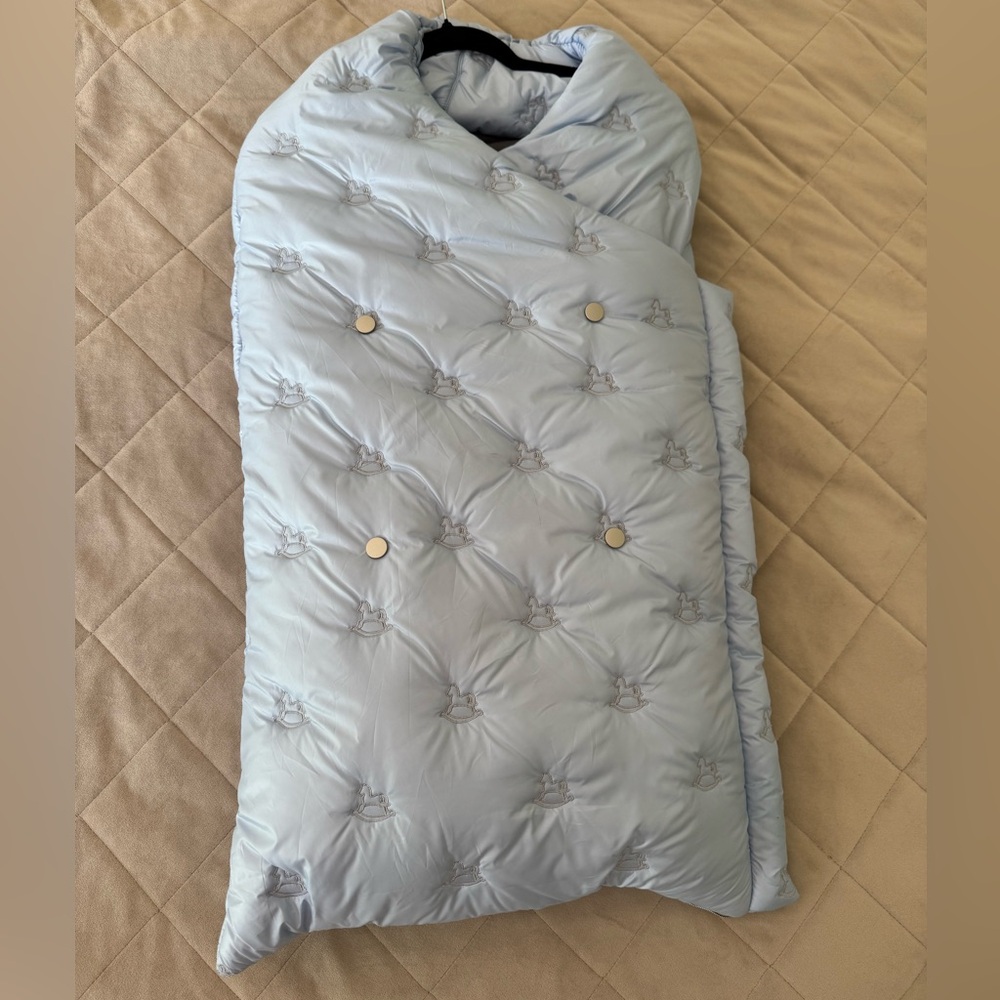 Luxurious Blue and Silver Quilted One piece walking bag
